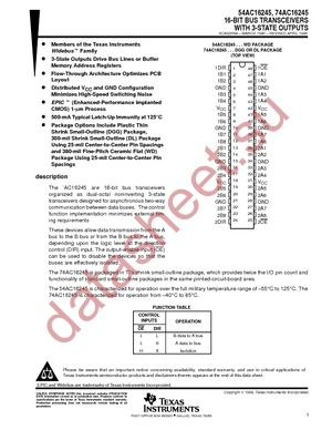 74AC16245DLRG4 datasheet  